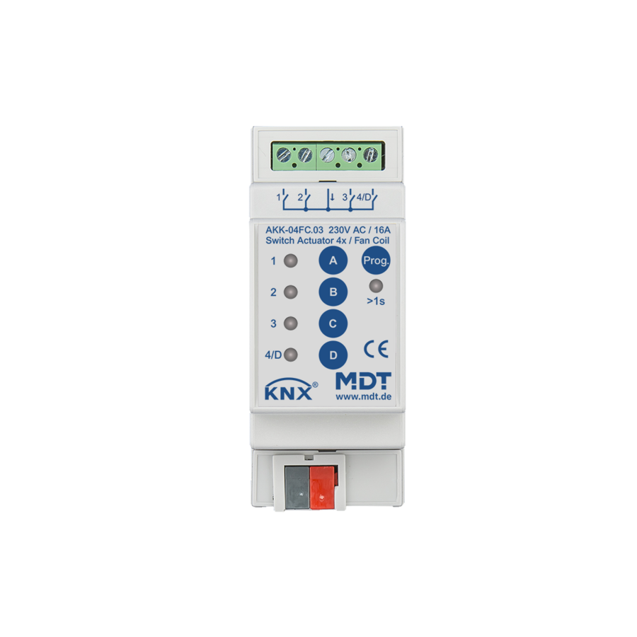 Actionneur commutation 4 sorties, 16 A, 230 V AC,compact Ventilo-convecteur