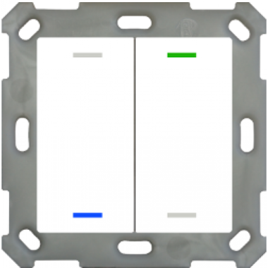 KNX Push Button Lite 55 1-fold, RGBW Blanc