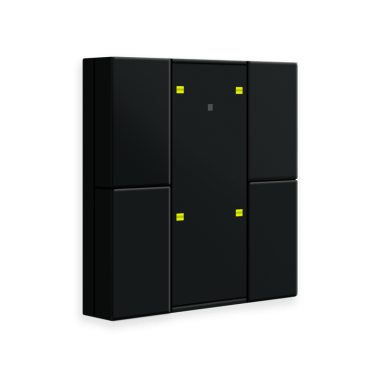 Bouton-poussoir KNX 4 touches + T° + LED noir