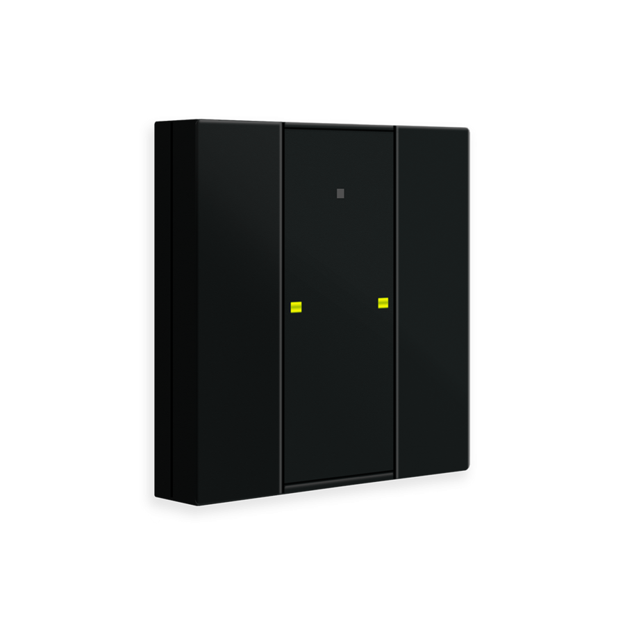 Bouton-poussoir KNX 2 touches + T° + LED noir