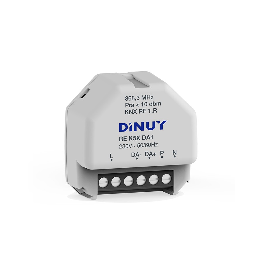 1-channel KNX RF S-Mode wireless Dimming actuator for DALI Drivers or Ballasts, with LED or Fluorescence lighting.