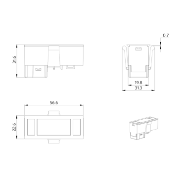 Outdoor sensor RC-plus next 230°, KNX,DX 20m, (V6)