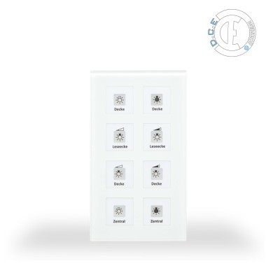 KNX RF+ Glass Push ButtonPlus with Actuator + RTM