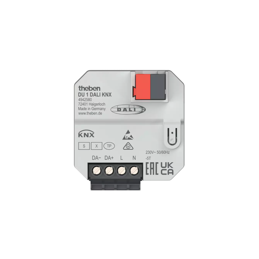 DALI-2  encastré à 1 canal, KNX TP, Data Secure broadcast