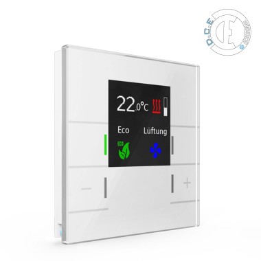 Régulateur de température Smart en verre Blanc