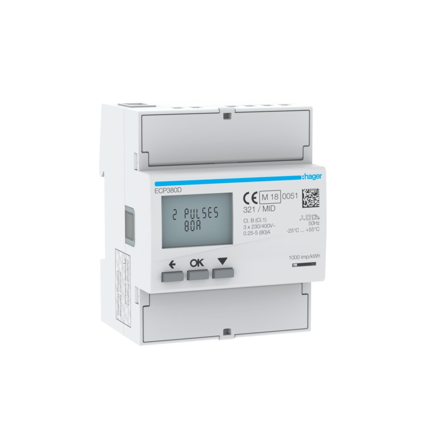 Compteur triphasé direct 80A 4M S0 MID