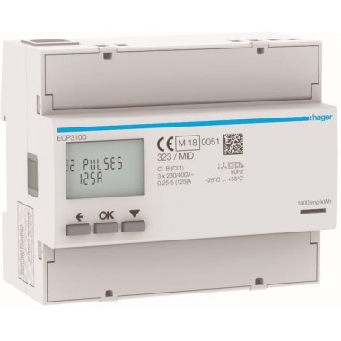 Compteur triphasé direct 125A 6M